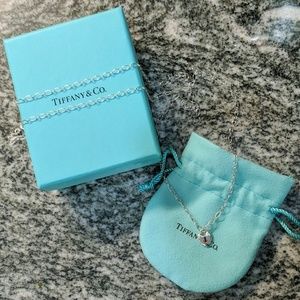 RETIRED Tiffany Heart Padlock Charm on 30" Chain